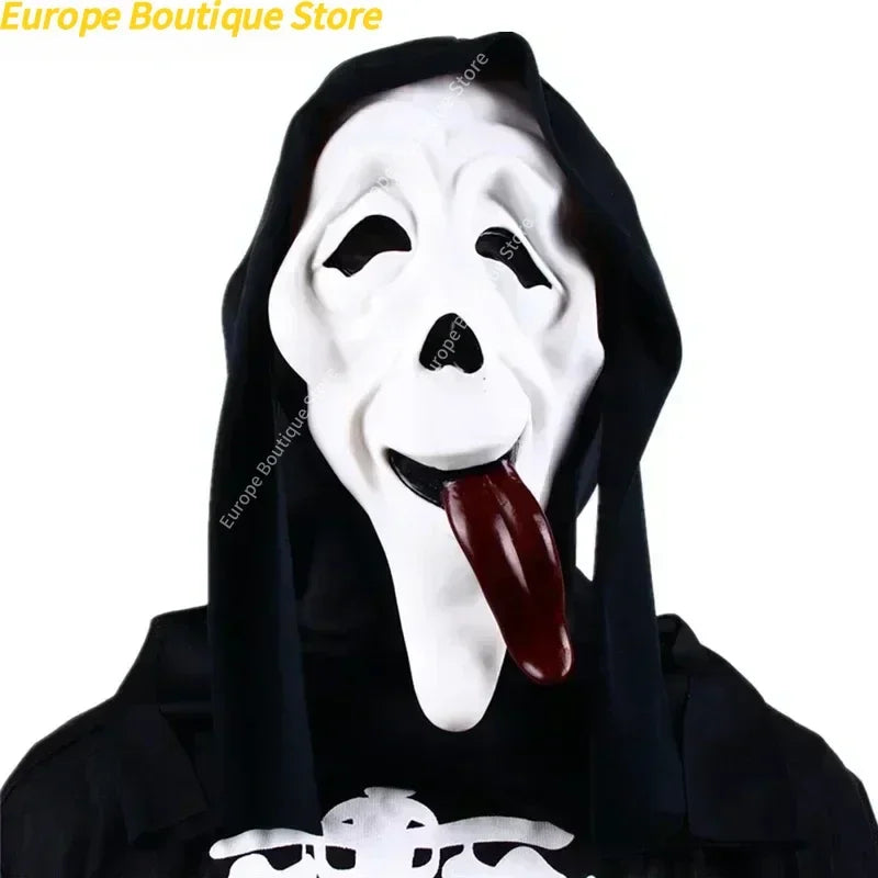 Cara de fantasma, máscara de terror de película, asesino de Halloween, Cosplay, accesorios de disfraz para adultos