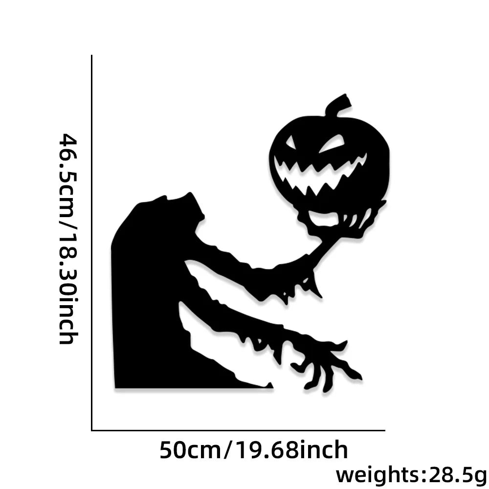 Decoración de Halloween pegatinas de puerta de habitación decoración de ventana esqueleto mano calabaza DIY diablo sombrero de bruja pegatinas de ventana de vidrio fantasma