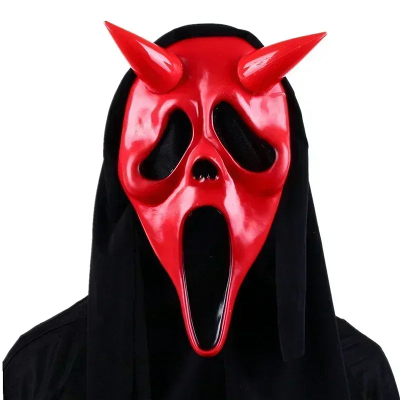 Cara de fantasma, máscara de terror de película, asesino de Halloween, Cosplay, accesorios de disfraz para adultos
