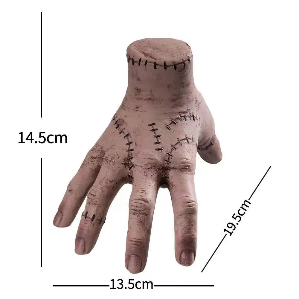 Figurita de látex de la familia Addams, juguete de mano de Horror Wednesday Thing, decoración del hogar, artesanía de escritorio, accesorio de disfraz para fiesta navideña, novedad de 2023
