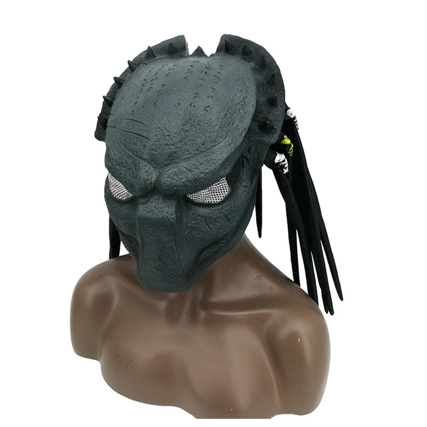 Máscara de alienígena del depredador, Cosplay de Anime, gótico aterrador, mascarada de Halloween, disfraz de Carnaval de látex, máscara de depredador, fiesta de Festival