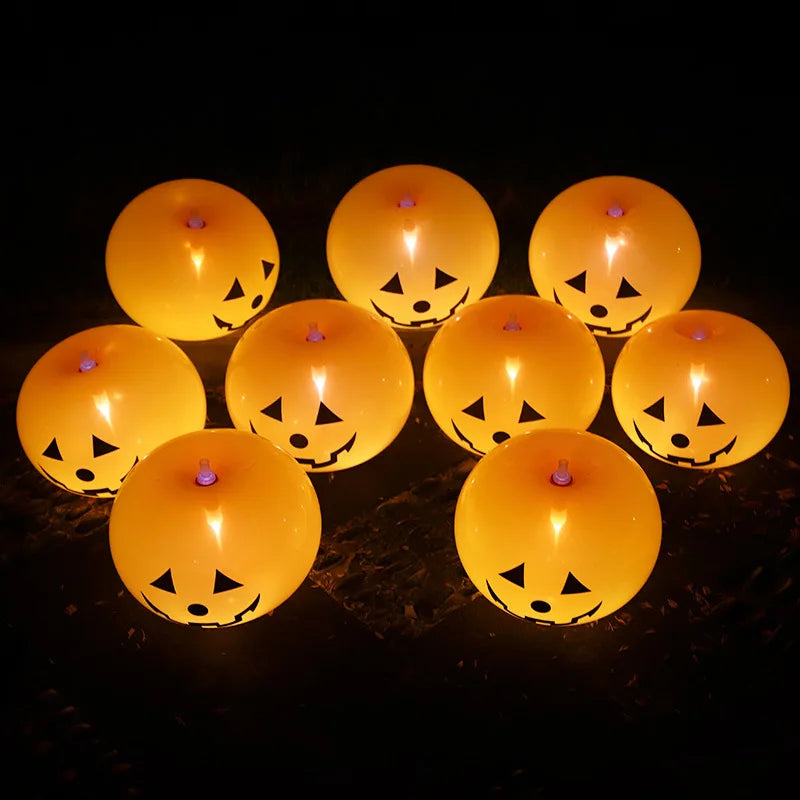 5/20 unids/lote 10 pulgadas calabaza de Halloween globo de látex luminoso fiesta vacaciones celebración diseño expresión atmósfera decoración Accesorios