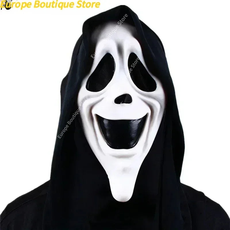 Cara de fantasma, máscara de terror de película, asesino de Halloween, Cosplay, accesorios de disfraz para adultos