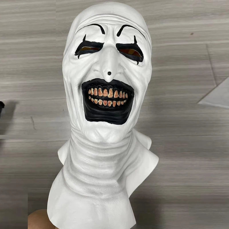Arte El payaso Cosplay Película Terrifier 2 Arte El payaso Cosplay Disfraz Mono Máscara Disfraces de Halloween Máscara para hombres y mujeres
