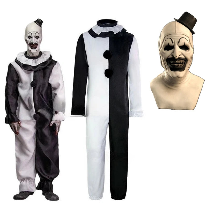 Arte El payaso Cosplay Película Terrifier 2 Arte El payaso Cosplay Disfraz Mono Máscara Disfraces de Halloween Máscara para hombres y mujeres