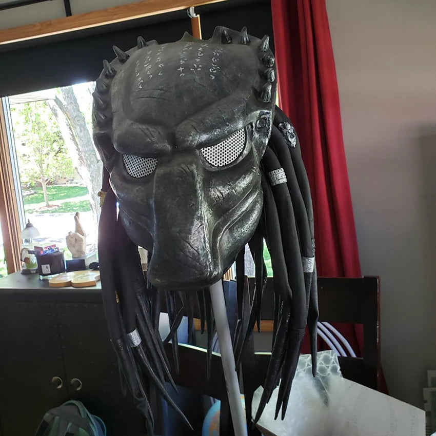 Máscara de alienígena del depredador, Cosplay de Anime, gótico aterrador, mascarada de Halloween, disfraz de Carnaval de látex, máscara de depredador, fiesta de Festival