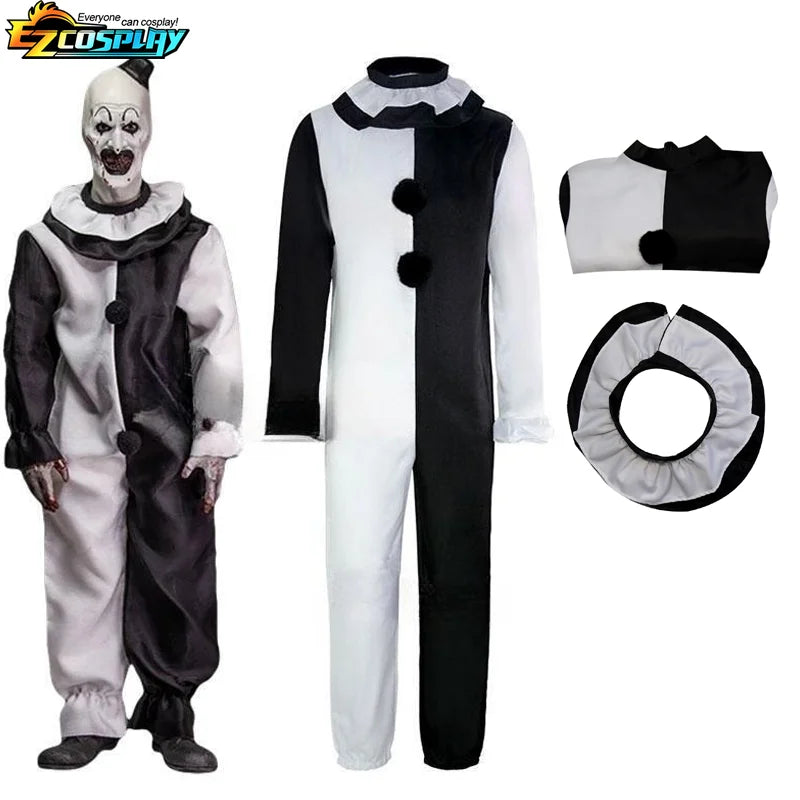 Arte El payaso Cosplay Película Terrifier 2 Arte El payaso Cosplay Disfraz Mono Máscara Disfraces de Halloween Máscara para hombres y mujeres