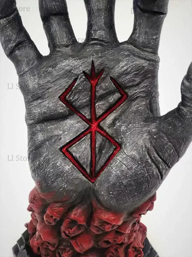 Figura Berserk, estatua de mano de Dios, adorno de resina artesanal de Anime, estatuilla de esqueleto de Halloween, decoración de escritorio artesanal, accesorios aterradores