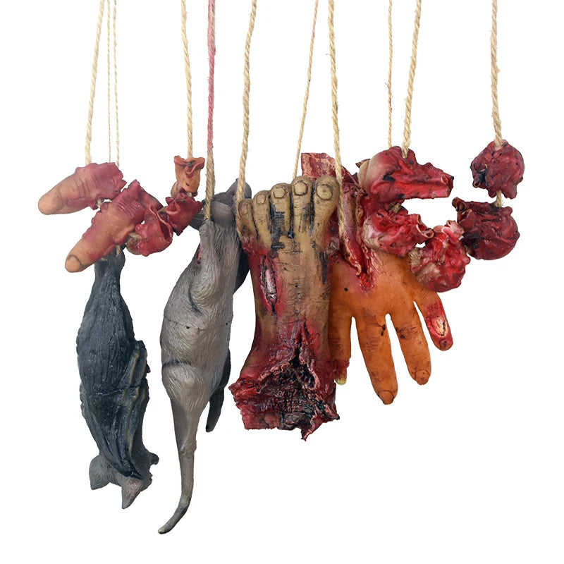 Colgante de Horror de Halloween, ratón muerto falso, murciélago, mano rota, pies, fiesta de Halloween, Casa Encantada, accesorios de decoración de miedo