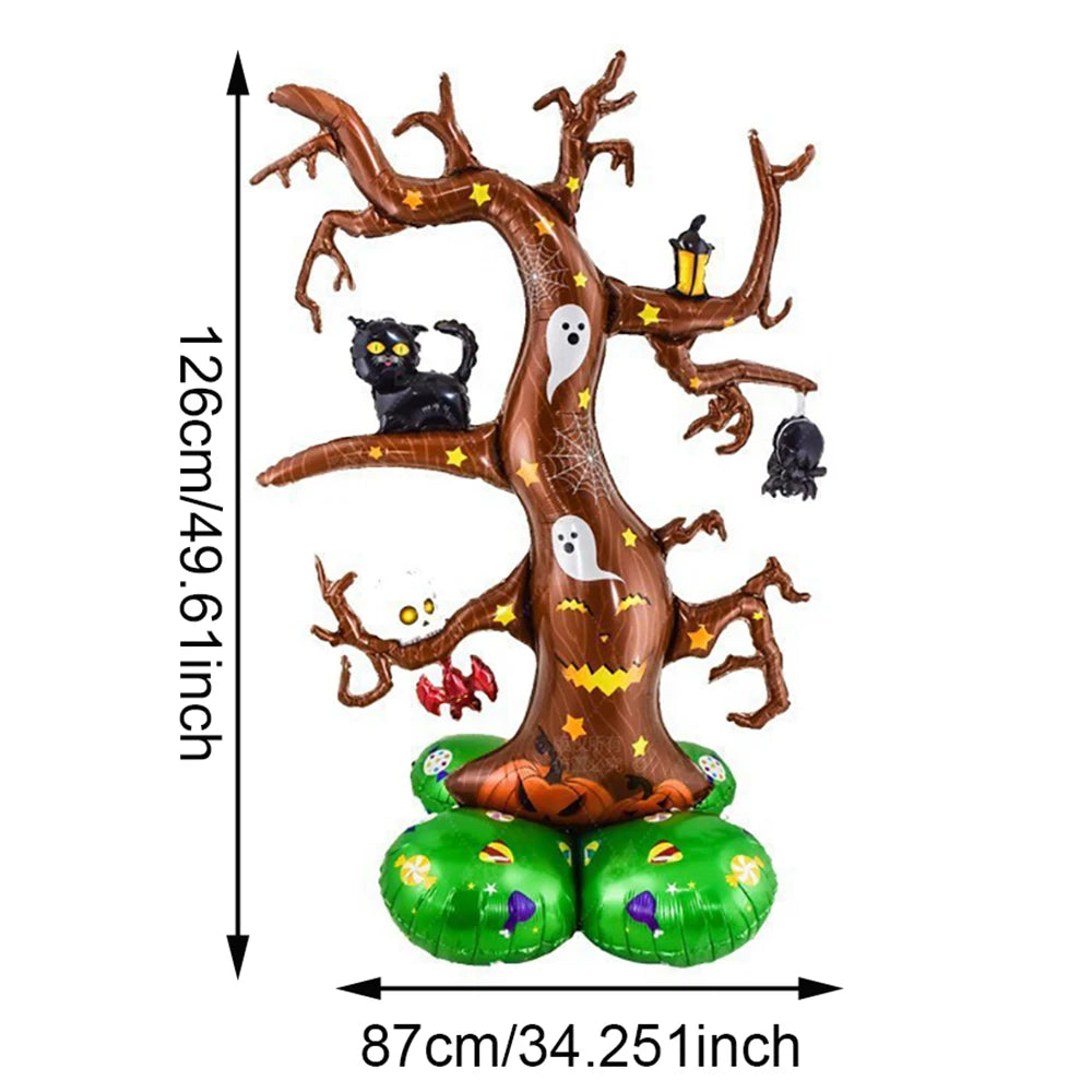 1 Juego de globos de papel de aluminio para Halloween, globos de papel de aluminio de bruja fantasma de calabaza, decoraciones para el hogar para fiesta de Halloween