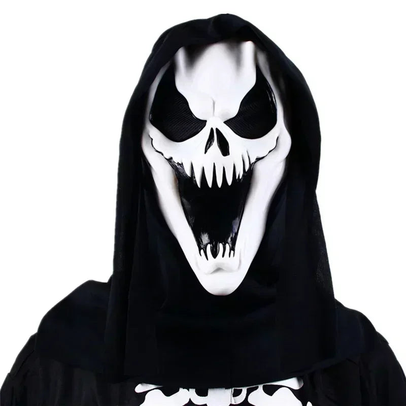 Cara de fantasma, máscara de terror de película, asesino de Halloween, Cosplay, accesorios de disfraz para adultos
