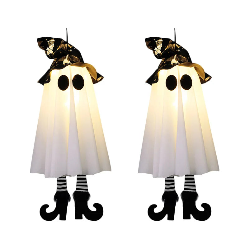 1/2/3 Uds. Luz LED de Halloween fantasma de bruja para fiesta de Halloween decoración de patio interior y exterior regalo de adornos colgantes aterradores