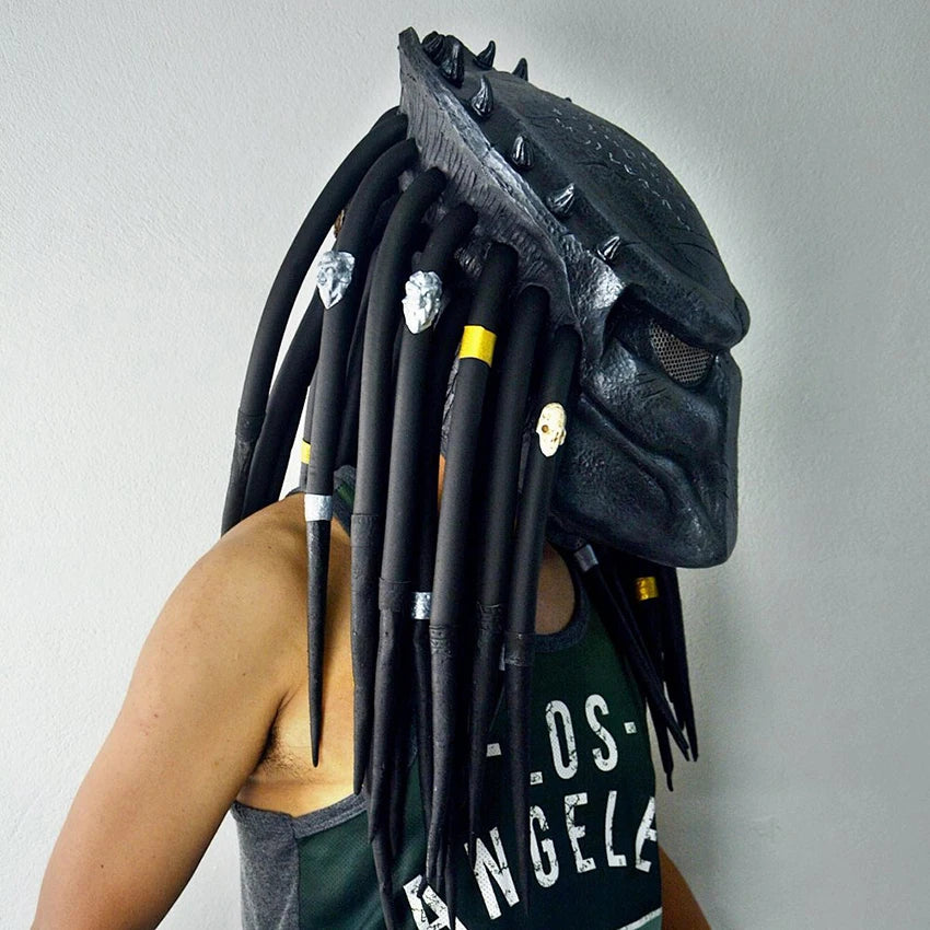 Máscara de alienígena del depredador, Cosplay de Anime, gótico aterrador, mascarada de Halloween, disfraz de Carnaval de látex, máscara de depredador, fiesta de Festival