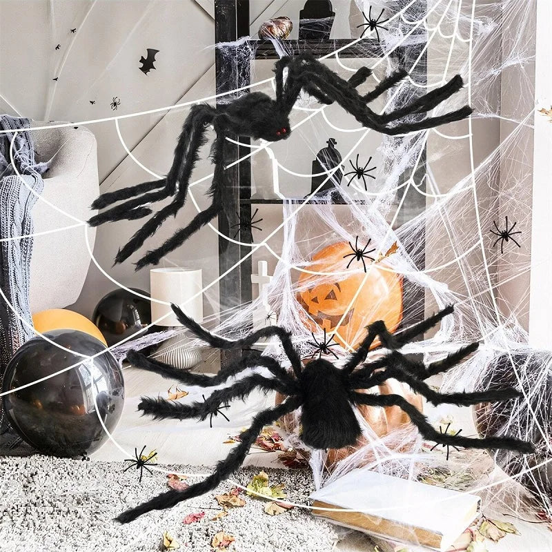30cm/50cm/75cm/90cm/125cm/150cm/200cm Horror Halloween gigante araña negra decoración Casa Encantada accesorios de fiesta decoración de Halloween