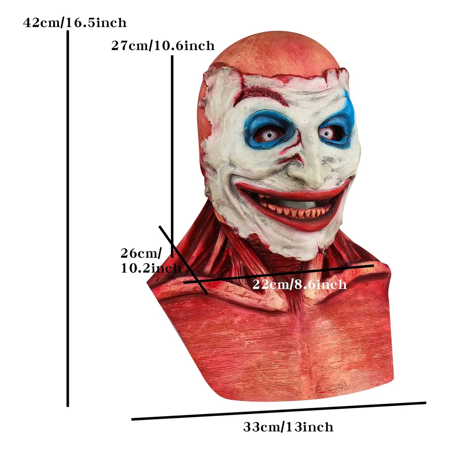Que yo es mi máscara de Halloween aterradora tipo desgarro esqueleto Joker o jinete fantasma doble máscara de látex accesorios de Cosplay espeluznantes
