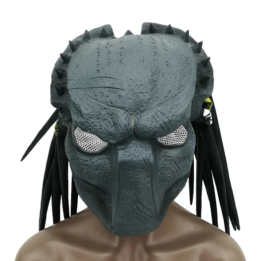 Máscara de alienígena del depredador, Cosplay de Anime, gótico aterrador, mascarada de Halloween, disfraz de Carnaval de látex, máscara de depredador, fiesta de Festival