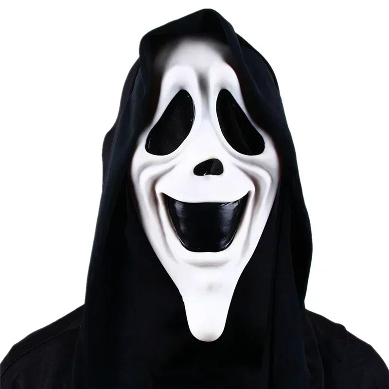 Cara de fantasma, máscara de terror de película, asesino de Halloween, Cosplay, accesorios de disfraz para adultos