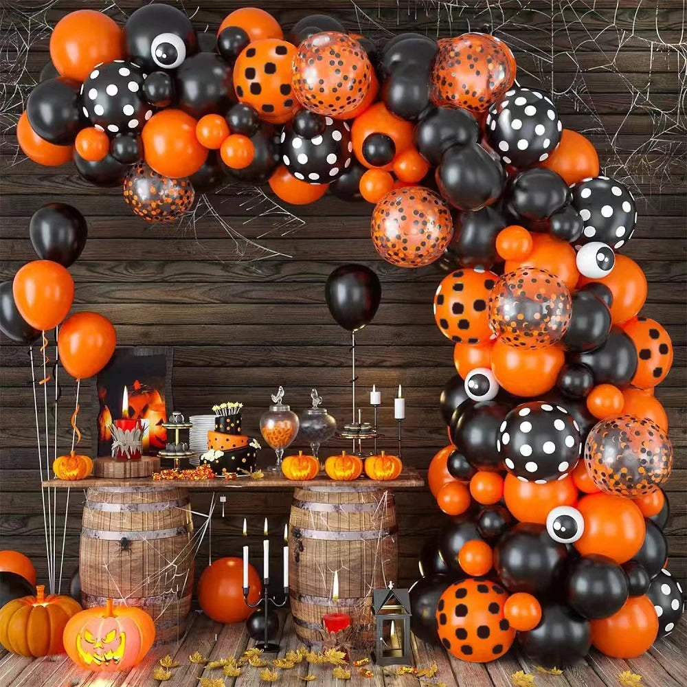 Globos de Halloween de pie grande calabaza fantasma bruja momia inflable decoración de Halloween conjunto globo de aluminio arco suministros de fiesta