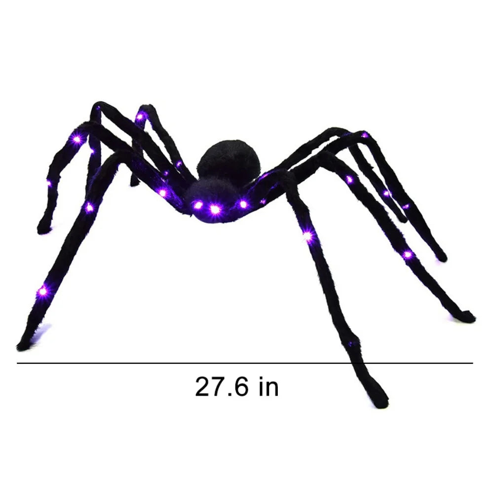 Araña iluminada para decoración de Halloween, araña iluminada grande para Halloween aterrador, patio interior al aire libre, fiesta en casa, decoración de Casa Encantada