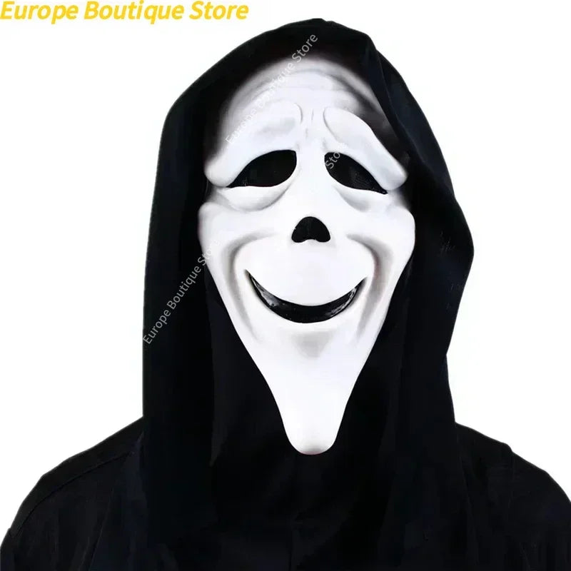 Cara de fantasma, máscara de terror de película, asesino de Halloween, Cosplay, accesorios de disfraz para adultos