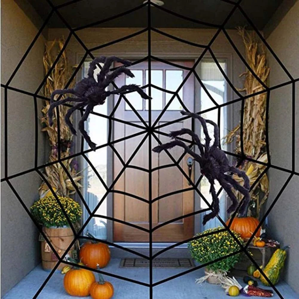 Araña iluminada para decoración de Halloween, araña iluminada grande para Halloween aterrador, patio interior al aire libre, fiesta en casa, decoración de Casa Encantada