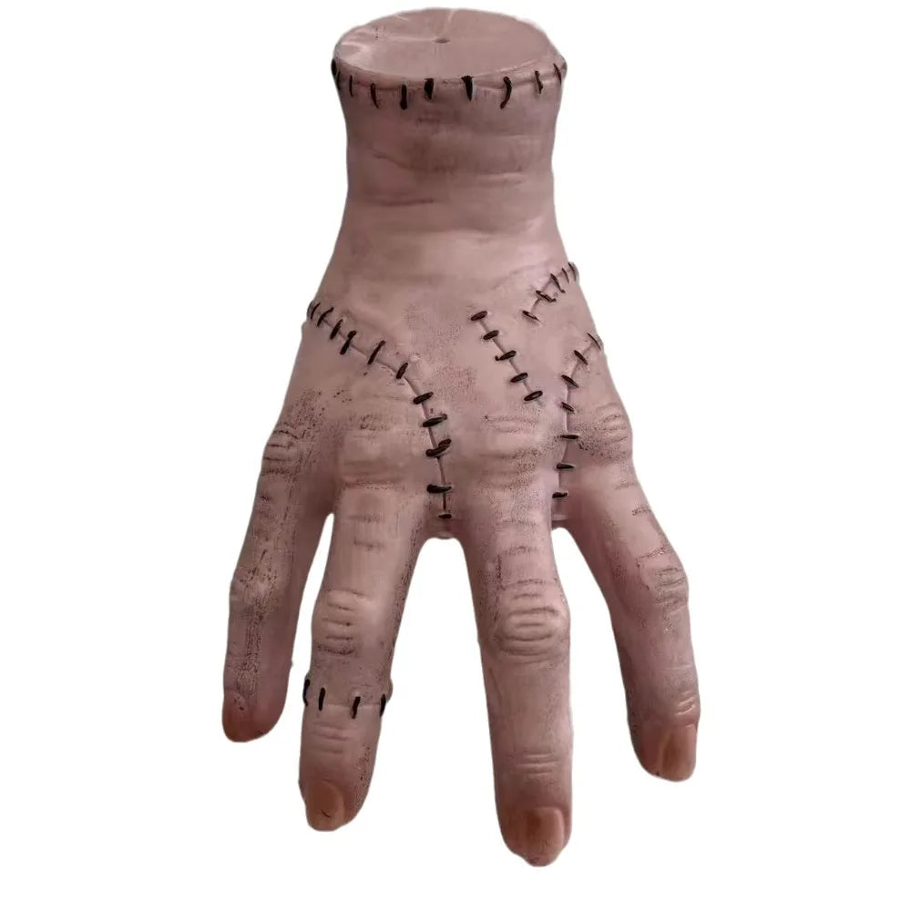 Figurita de látex de la familia Addams, juguete de mano de Horror Wednesday Thing, decoración del hogar, artesanía de escritorio, accesorio de disfraz para fiesta navideña, novedad de 2023