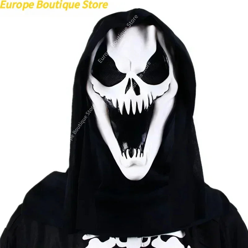 Cara de fantasma, máscara de terror de película, asesino de Halloween, Cosplay, accesorios de disfraz para adultos