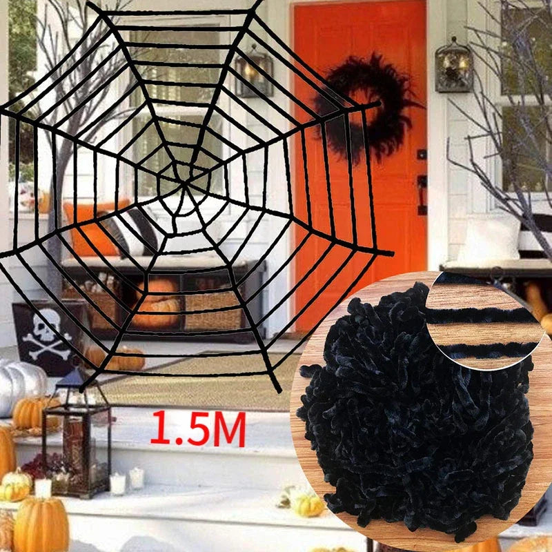 Araña negra de felpa de gran tamaño, decoración para fiesta de Halloween, hogar al aire libre, Bar, Casa Encantada, accesorios de terror, 30cm, 50cm, 75cm, 90cm