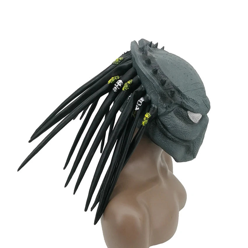 Máscara de alienígena del depredador, Cosplay de Anime, gótico aterrador, mascarada de Halloween, disfraz de Carnaval de látex, máscara de depredador, fiesta de Festival