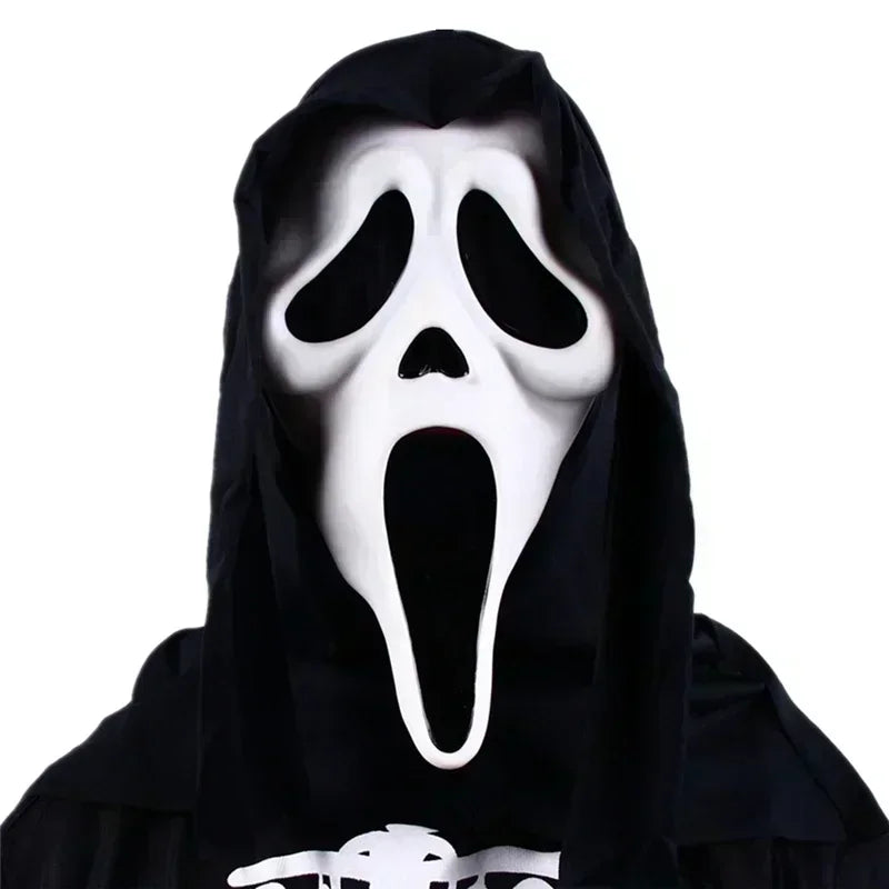 Cara de fantasma, máscara de terror de película, asesino de Halloween, Cosplay, accesorios de disfraz para adultos