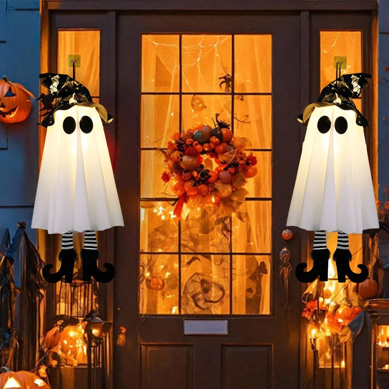 1/2/3 Uds. Luz LED de Halloween fantasma de bruja para fiesta de Halloween decoración de patio interior y exterior regalo de adornos colgantes aterradores