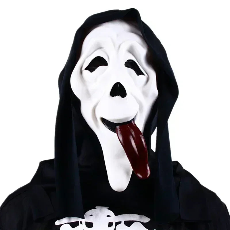 Cara de fantasma, máscara de terror de película, asesino de Halloween, Cosplay, accesorios de disfraz para adultos
