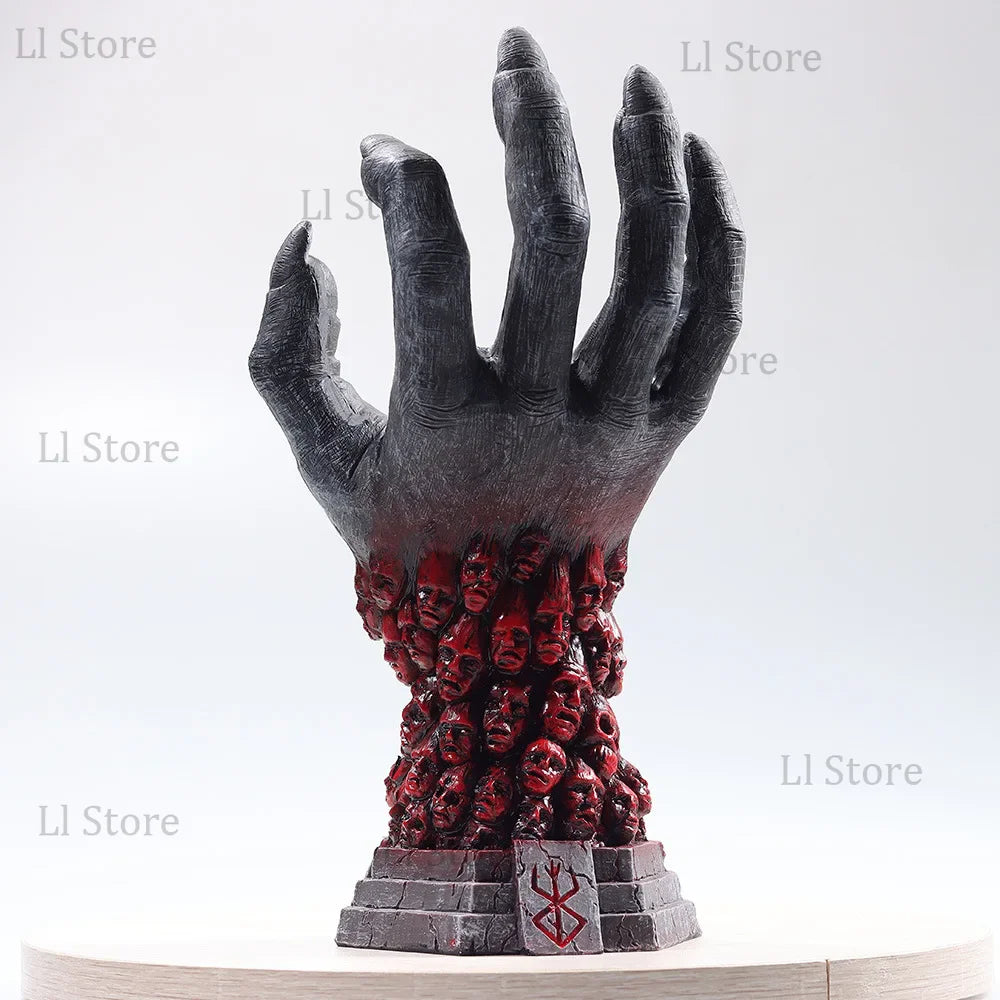 Figura Berserk, estatua de mano de Dios, adorno de resina artesanal de Anime, estatuilla de esqueleto de Halloween, decoración de escritorio artesanal, accesorios aterradores