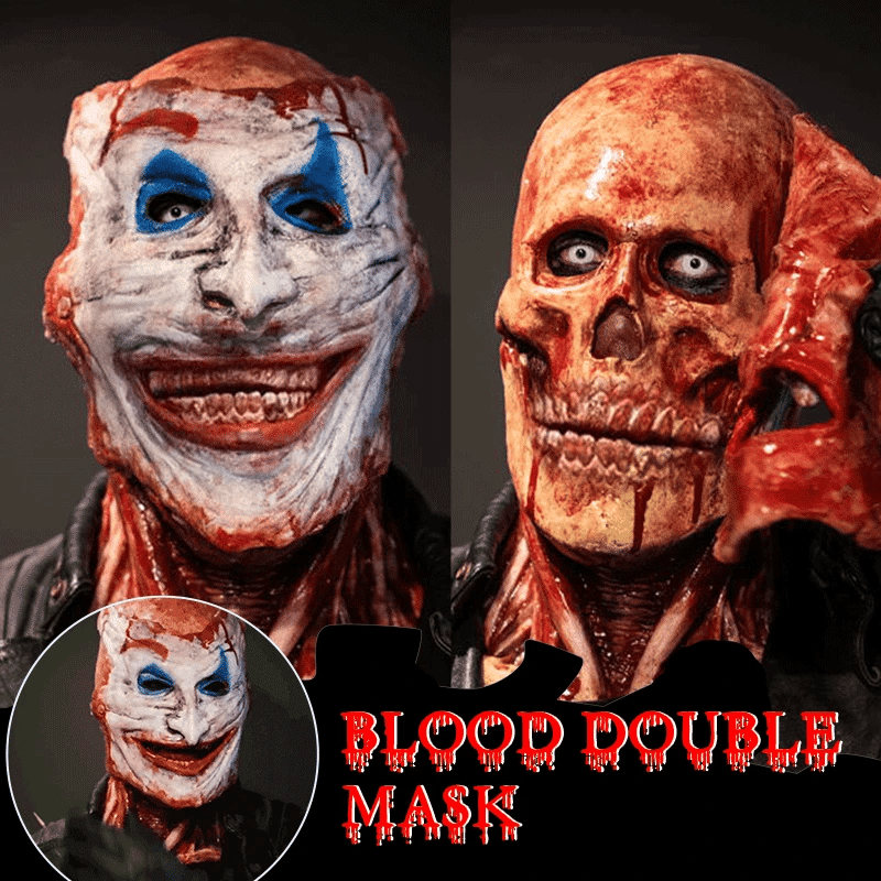 Que yo es mi máscara de Halloween aterradora tipo desgarro esqueleto Joker o jinete fantasma doble máscara de látex accesorios de Cosplay espeluznantes