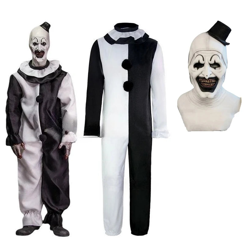 Arte El payaso Cosplay Película Terrifier 2 Arte El payaso Cosplay Disfraz Mono Máscara Disfraces de Halloween Máscara para hombres y mujeres
