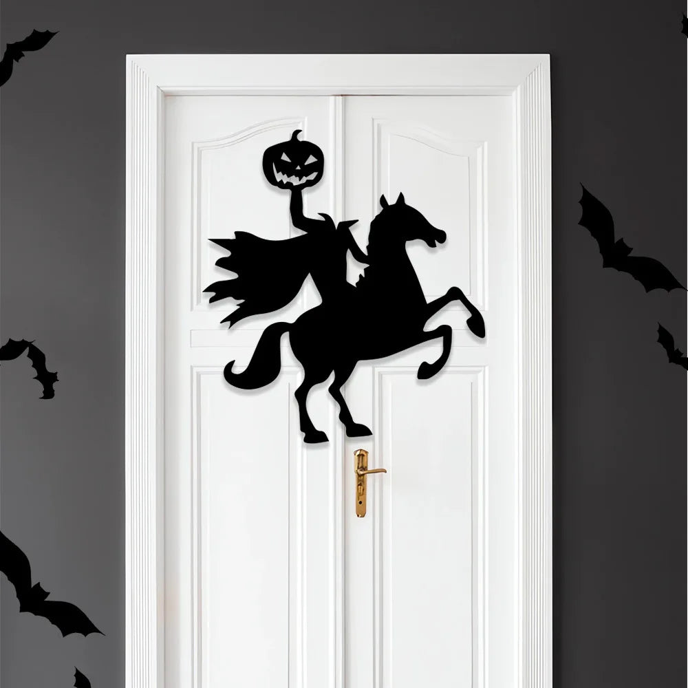 Decoración de Halloween pegatinas de puerta de habitación decoración de ventana esqueleto mano calabaza DIY diablo sombrero de bruja pegatinas de ventana de vidrio fantasma