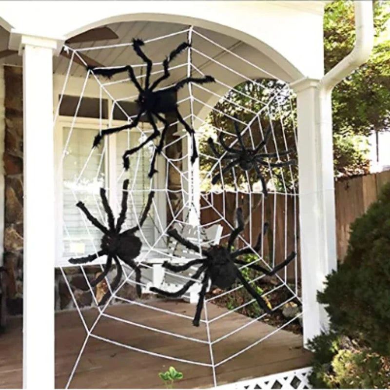 Araña negra de felpa de gran tamaño, decoración para fiesta de Halloween, hogar al aire libre, Bar, Casa Encantada, accesorios de terror, 30cm, 50cm, 75cm, 90cm