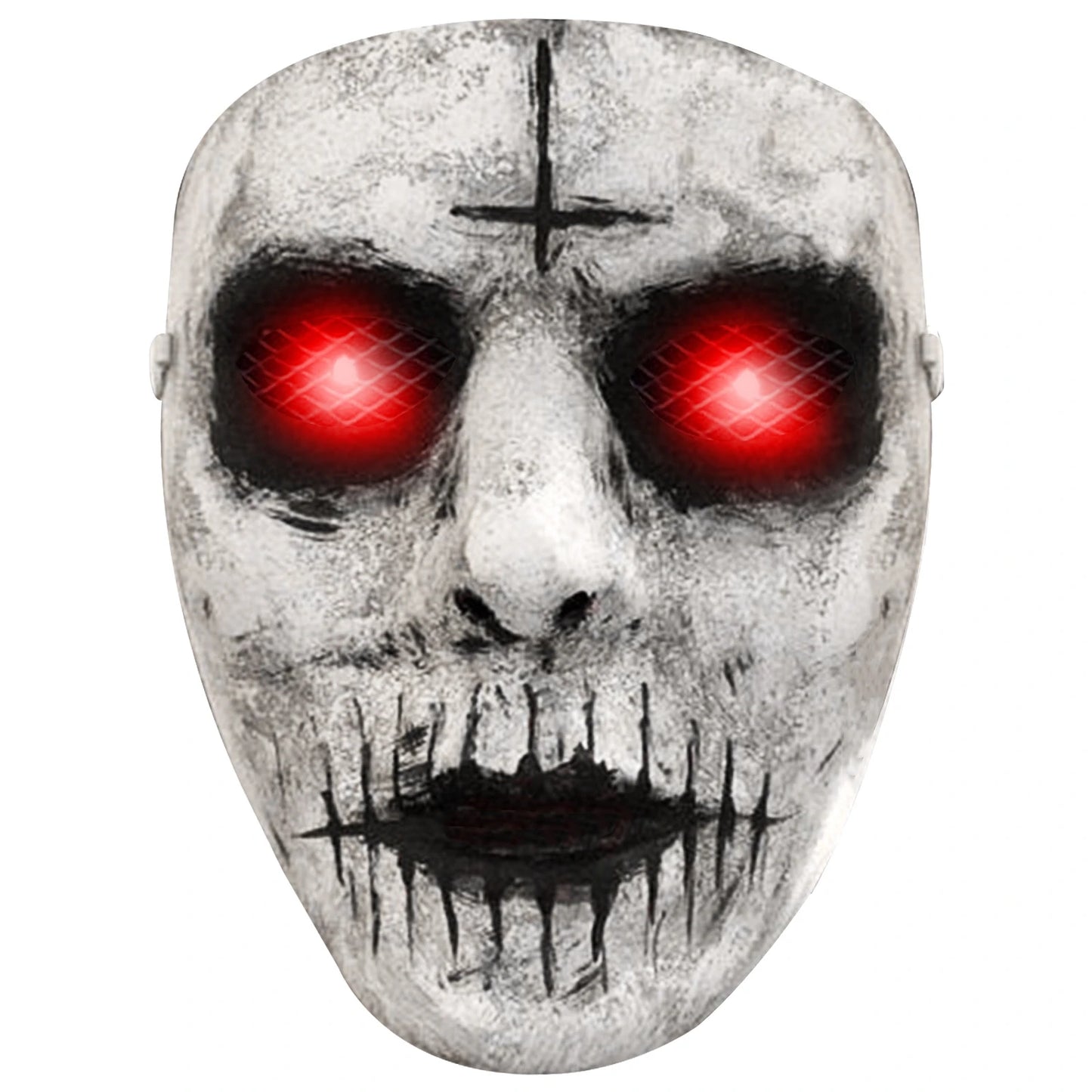 Máscara de látex de demonio asesino, máscara de terror, Zombie brillante, tocado de ojo rojo, terrorífico para Halloween, accesorios de fiesta temática de Pascua
