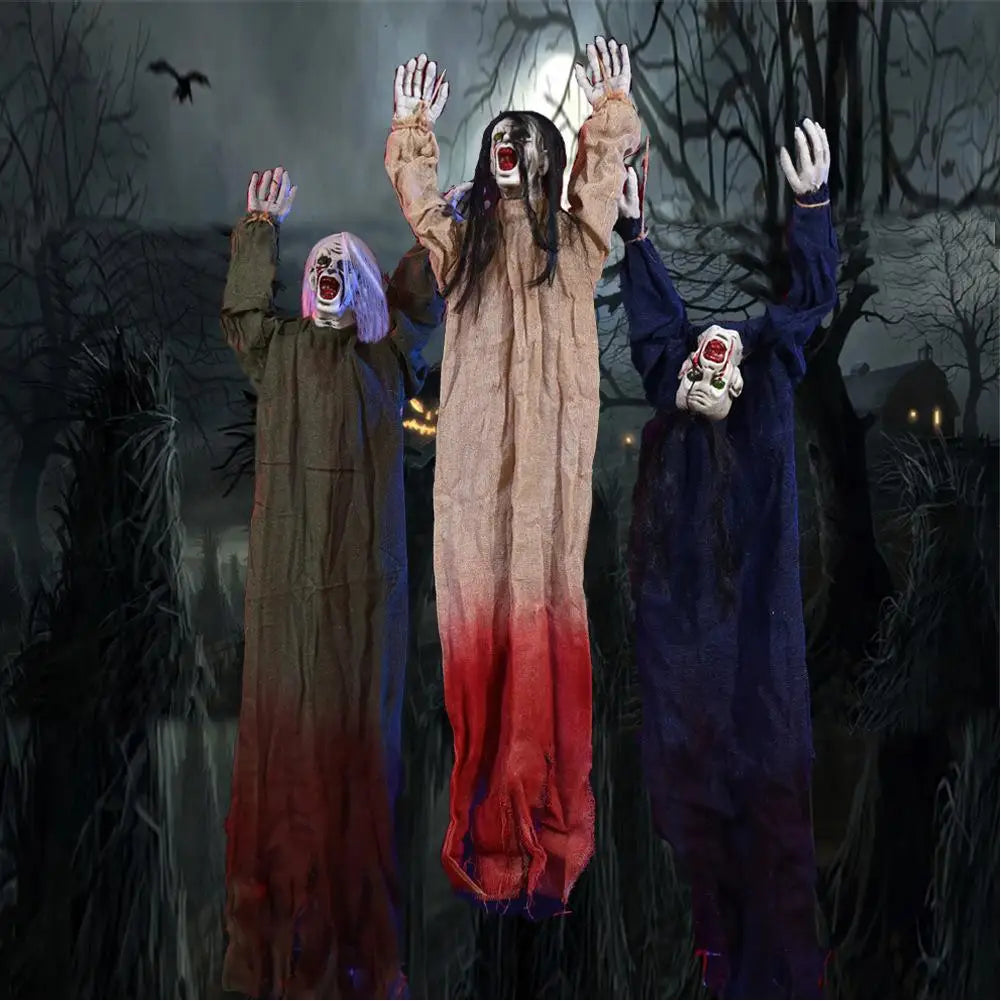 Decoraciones de cara de espíritu de Halloween, adorno de muñeca con forma de ojo sangriento llamativo, fiesta de adorno de lugar aterrador