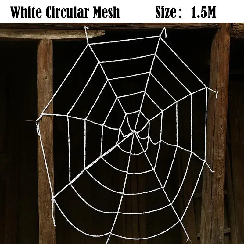 Decoración de telaraña de Halloween, accesorios grandes de araña negra para exteriores, accesorios falsos aterradores, decoración para fiesta de Halloween en el patio del hogar