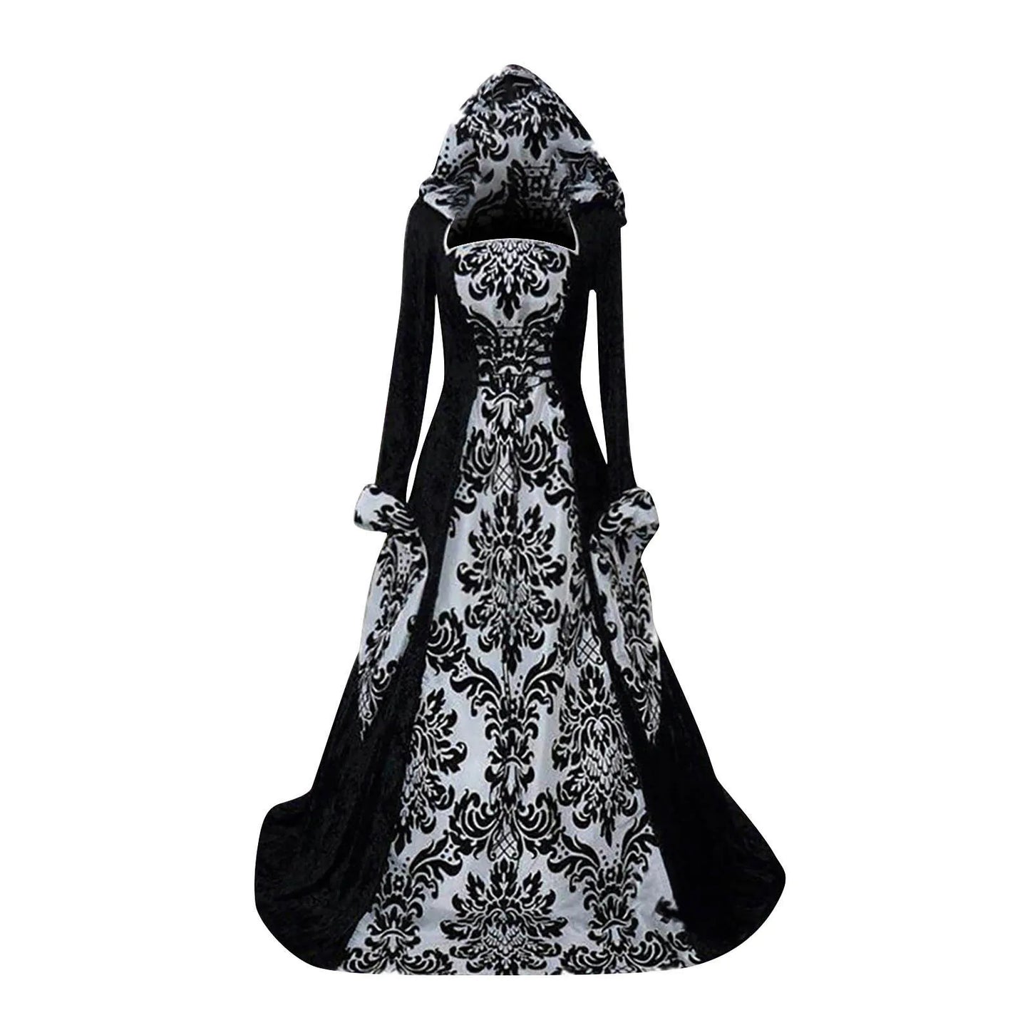 Disfraz de bruja Wicca, vestido Medieval para mujer, adulto, talla grande, Cosplay aterrador, gótico, nuevo mago, disfraces de Halloween para mujer