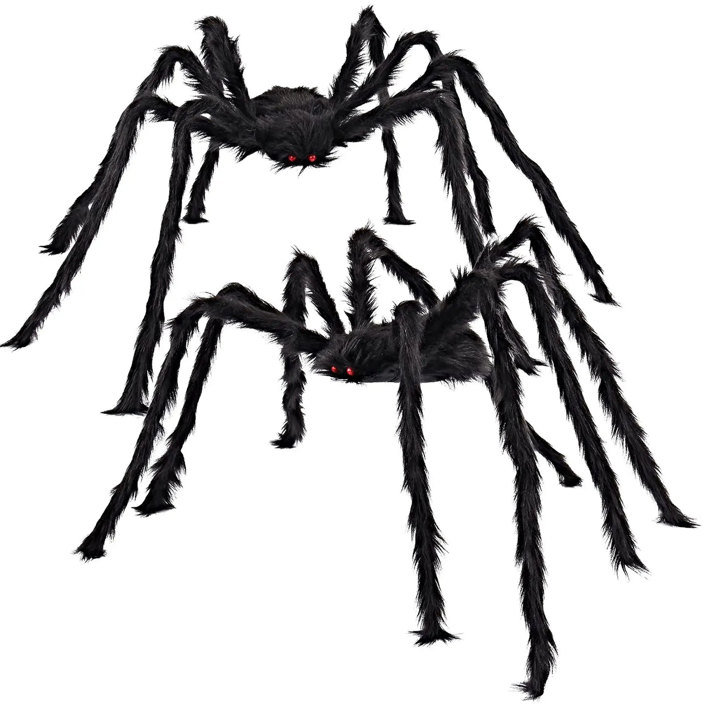 Decoración de telaraña de Halloween, accesorios grandes de araña negra para exteriores, accesorios falsos aterradores, decoración para fiesta de Halloween en el patio del hogar