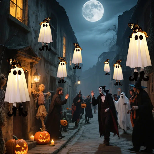1/2/3 Uds. Luz LED de Halloween fantasma de bruja para fiesta de Halloween decoración de patio interior y exterior regalo de adornos colgantes aterradores