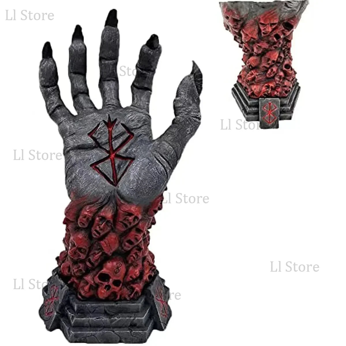 Figura Berserk, estatua de mano de Dios, adorno de resina artesanal de Anime, estatuilla de esqueleto de Halloween, decoración de escritorio artesanal, accesorios aterradores