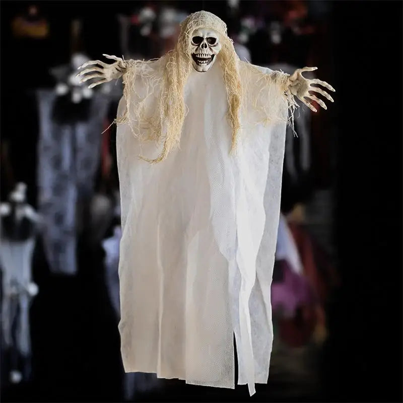 Nuevo Halloween colgante esqueleto fantasmas Horror aterrador DIY decoración Prop fiesta Casa Encantada calaveras de plástico fiesta secreta de Halloween