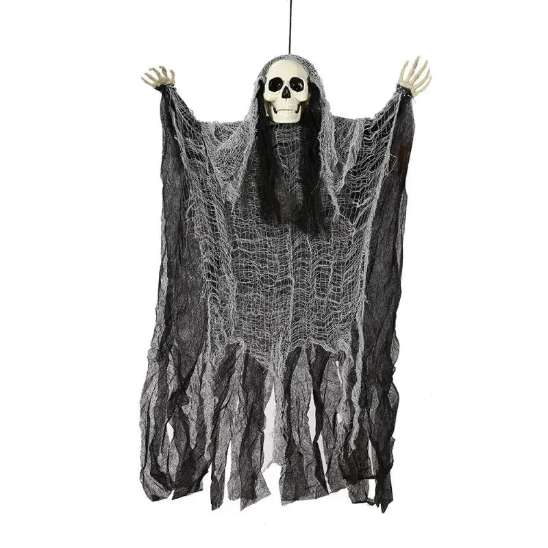 Esqueleto colgante de Halloween, decoraciones de fantasmas, Reapers Grim para Halloween, Control de sonido al aire libre, fantasma iluminado