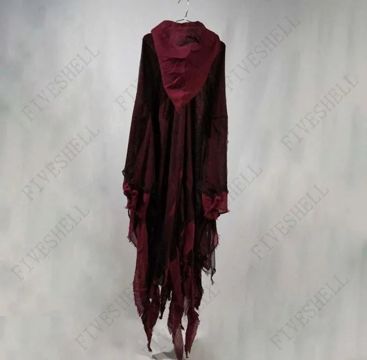 Disfraz de fantasma de Halloween Unisex, capa con capucha, accesorios de fiesta del Día de los muertos