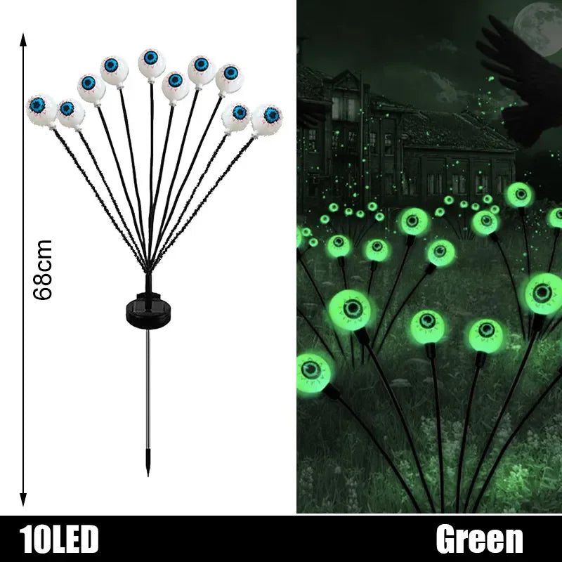 Luces LED de globo ocular para Halloween, luces solares para césped al aire libre para jardín, patio, fiesta, ambiente de miedo, uso de decoración de Halloween, 2026