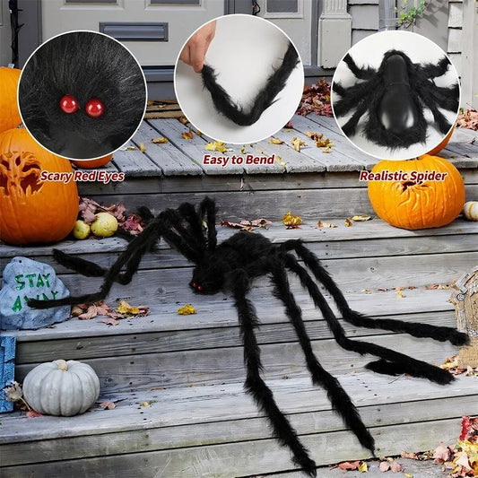 30cm/50cm/75cm/90cm/125cm/150cm/200cm Horror Halloween gigante araña negra decoración Casa Encantada accesorios de fiesta decoración de Halloween