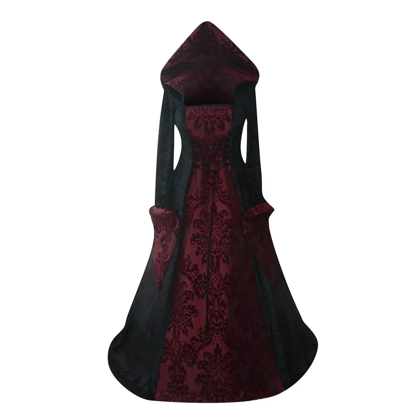 Disfraz de bruja Wicca, vestido Medieval para mujer, adulto, talla grande, Cosplay aterrador, gótico, nuevo mago, disfraces de Halloween para mujer